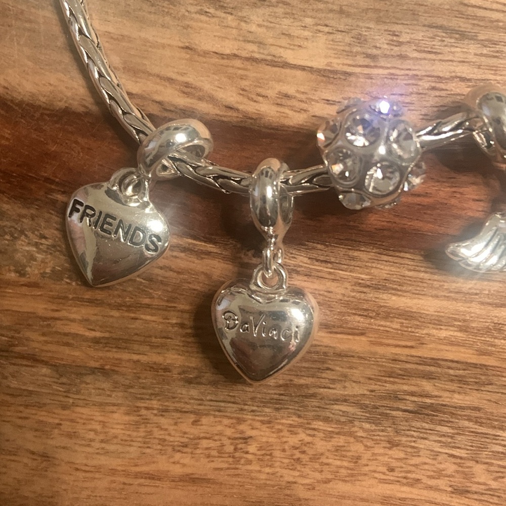 NWOT DaVinci Silver Charm Bracelet with Four Charms - Picture 12 of 14